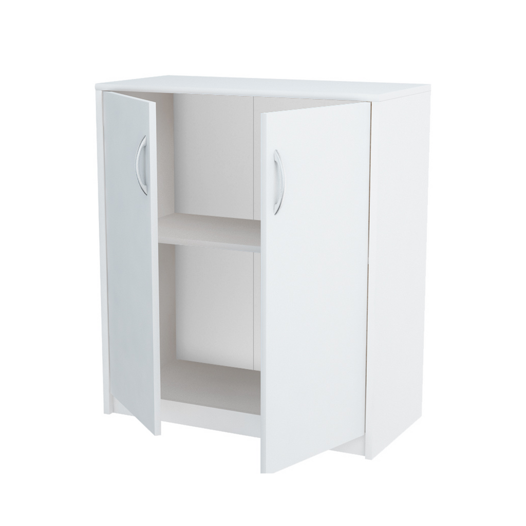 JULIA - Gabinete base con estantes - 2 puertas - Blanco mate H85cm W74cm D35cm