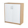 JULIA - Gabinete base con estantes - 2 puertas - Roble Sonoma / Blanco mate H85cm W74cm D35cm