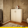 JULIA - Gabinete base con estantes - 2 puertas - Blanco mate H85cm W74cm D35cm