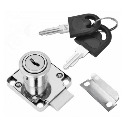Cerradura de muebles cuadrada de 19x22mm - Cromo – Furnica