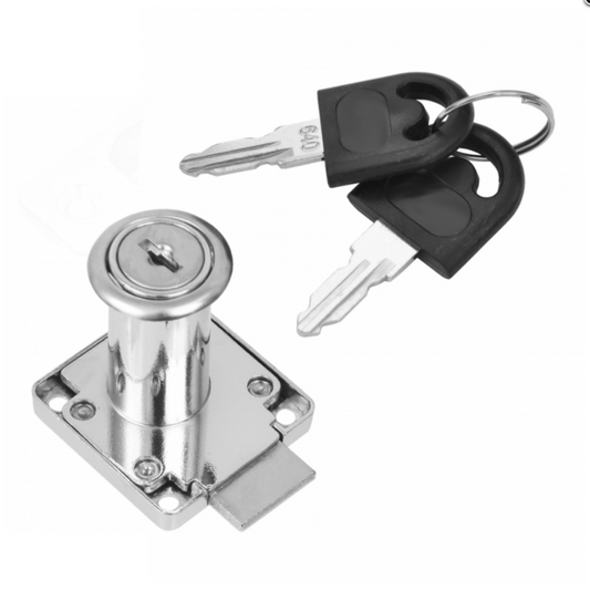 Cerradura de muebles cuadrada de 19x38mm, cromada – Furnica