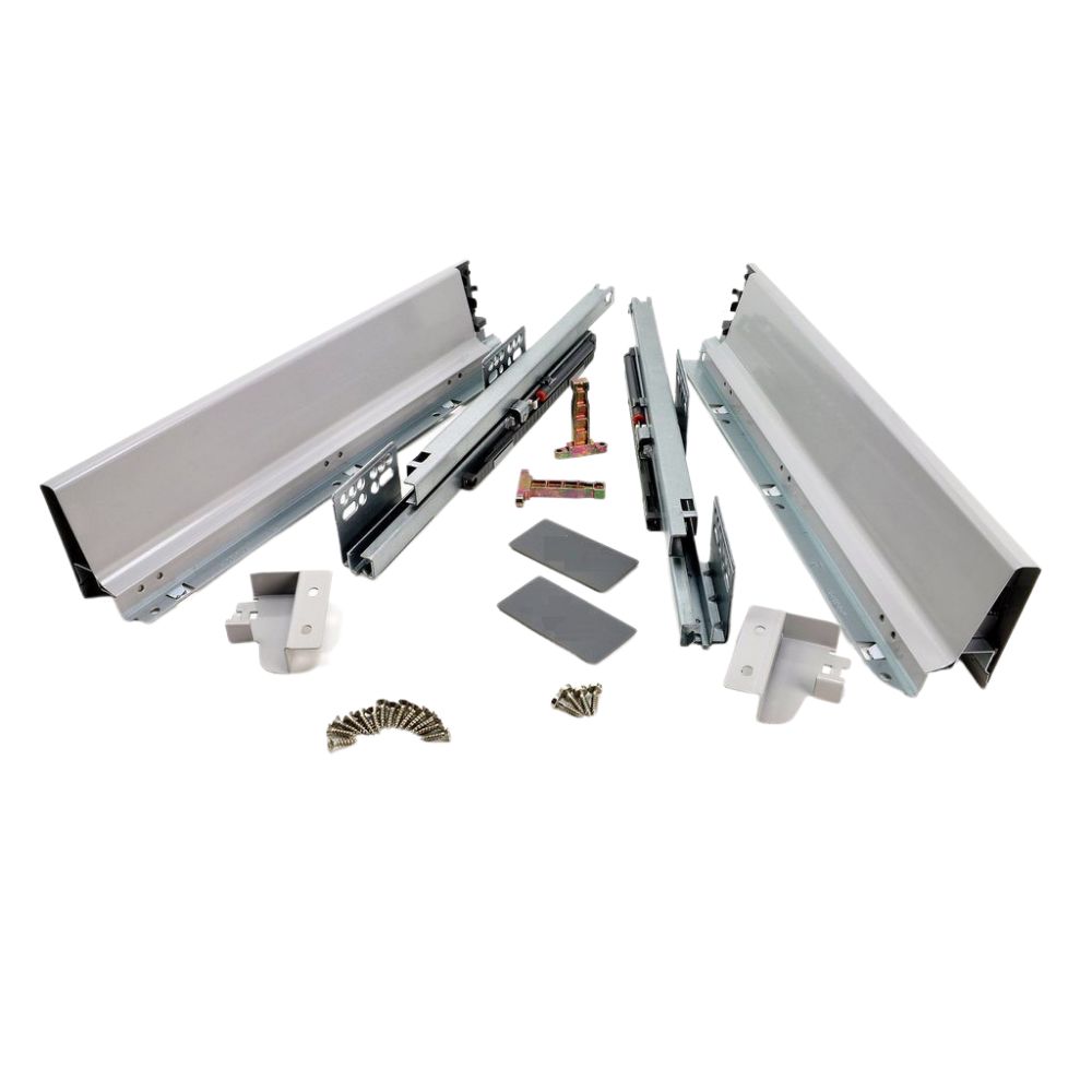 Conjunto de sistema de cierre suave para cajones, BAJA, H: 68mm, Plateado (14) – Furnica