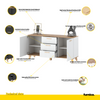 INGRID - Cómoda escandinava - 3 cajones, 2 puertas - Blanco Mate / Roble Wotan - A75cm A150cm P45cm