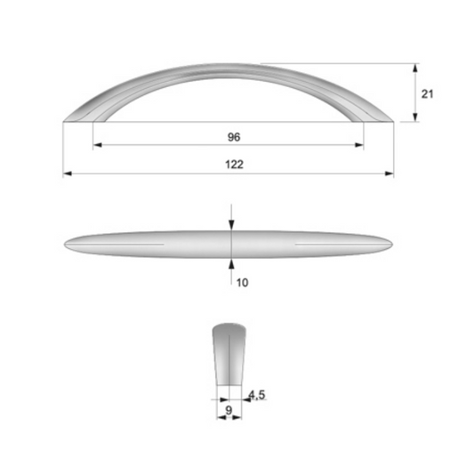 Asa de mueble 96mm UZ04 - Aluminio (2) – Furnica