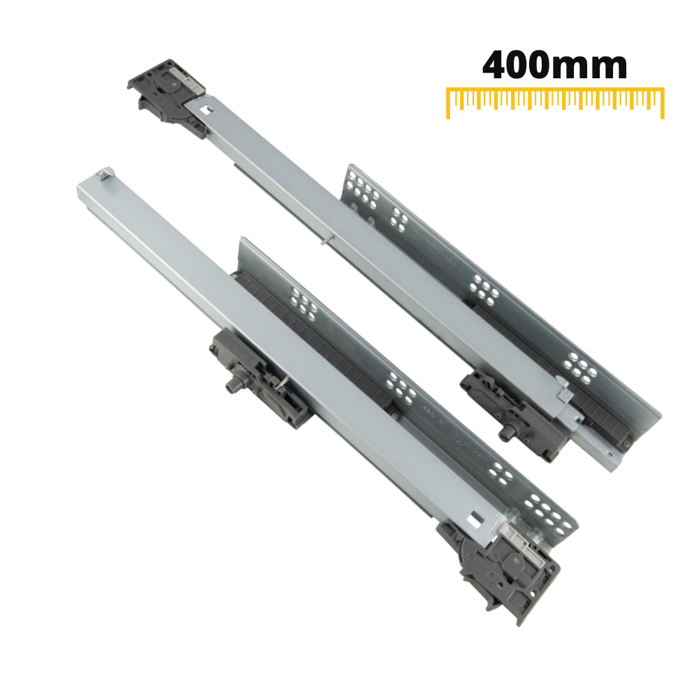 Corredores de cajón ocultos con apertura mediante presión, extensión completa - 400mm