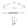 Asa de mueble de 160 mm - Pátina en Latón