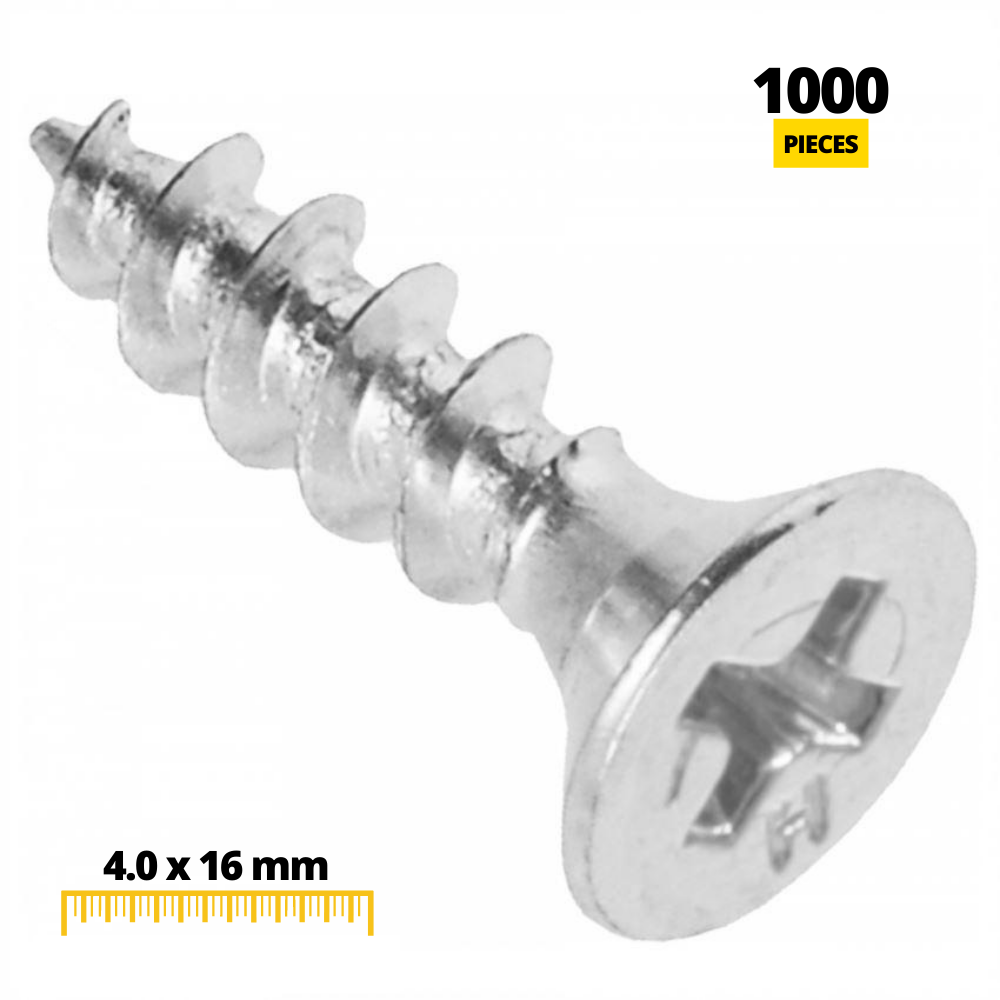 Tornillos de madera PH2 4.0x16mm Zinc blanco (1000 piezas) (2) – Furnica