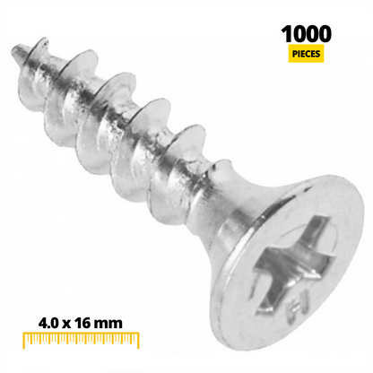 Tornillos de madera PH2 4.0x16mm Zinc blanco (1000 piezas) (2) – Furnica