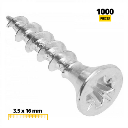Tornillos de madera PZ2 3.5x16mm Zinc blanco (1000 piezas) (2) – Furnica