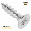 Tornillos de madera PZ2 4.0x16mm Zinc blanco (1000 piezas)