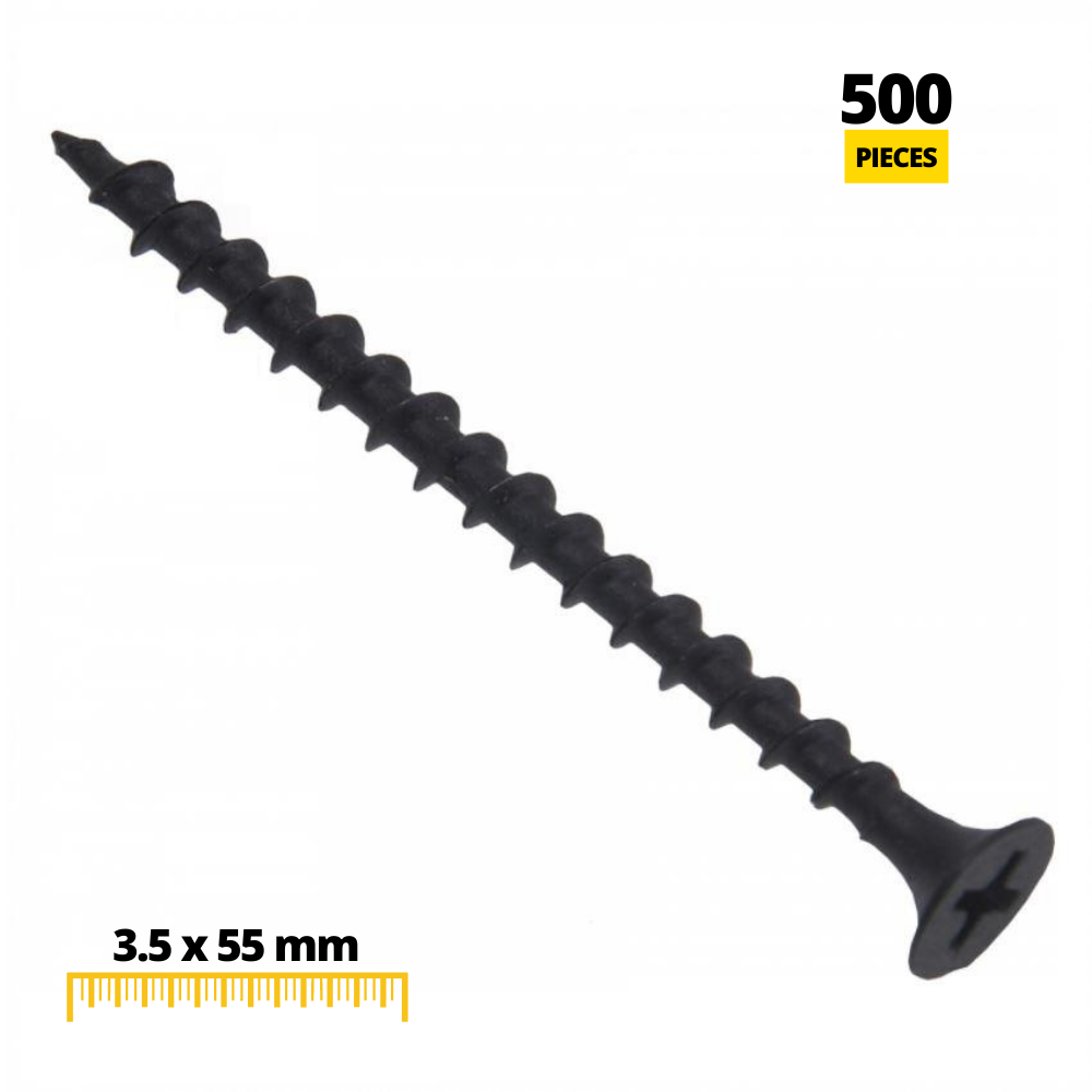 Tornillos de madera Phillips PH2 3.5x55mm negros (500 piezas) (2) – Furnica