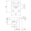 Cerradura para muebles de 22x21mm