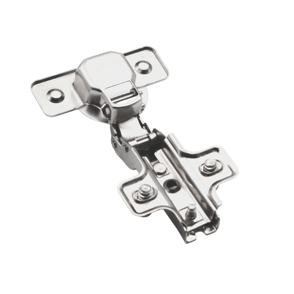 Bisagra, placa de montaje H0 con tornillos EURO, puertas gemelas (2) – Furnica