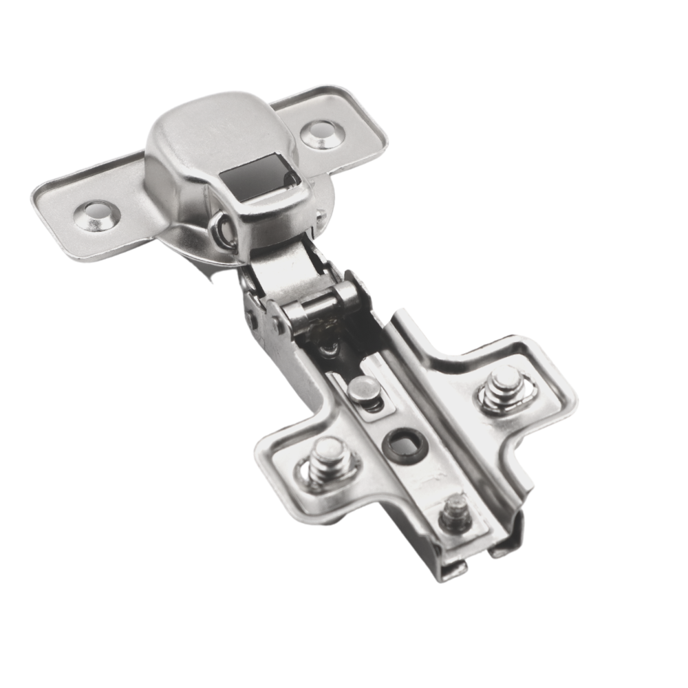 Bisagra de 110°, placa de montaje H0 con tornillos EURO, puertas con solapamiento (3) – Furnica