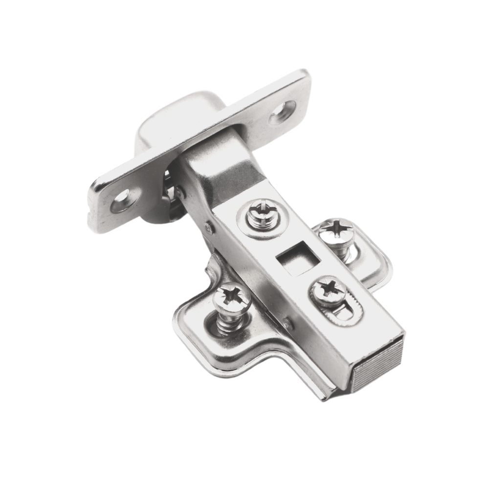 Bisagra de cierre suave, placa de montaje H0 con tornillos EURO, puertas gemelas (4) – Furnica