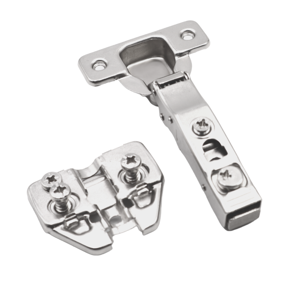 Bisagra de cierre suave en 3D, placa de montaje H0 con tornillos EURO, puertas con solapamiento (2) – Furnica