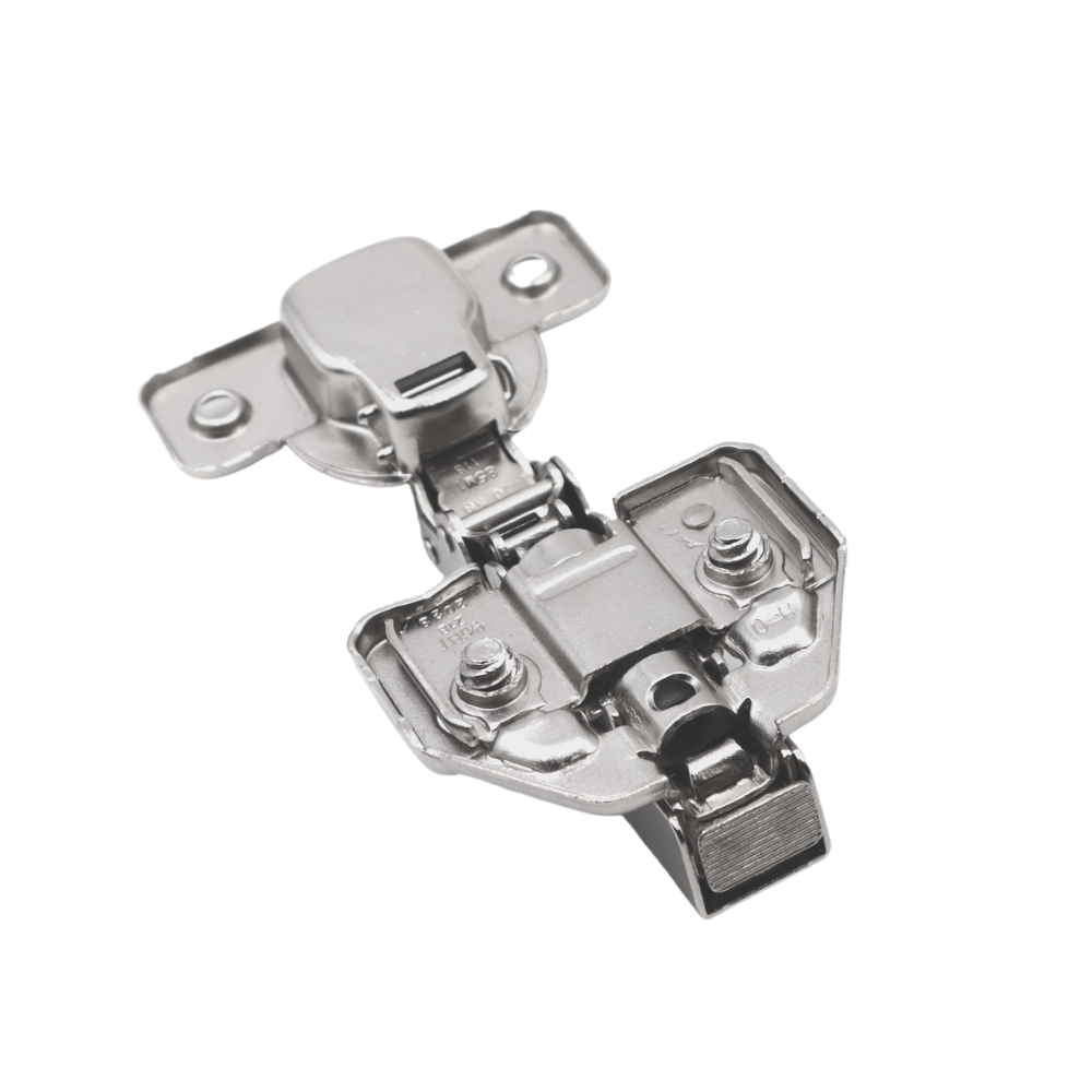 Bisagra de cierre suave en 3D, placa de montaje H0 con tornillos EURO, puertas con solapamiento (3) – Furnica