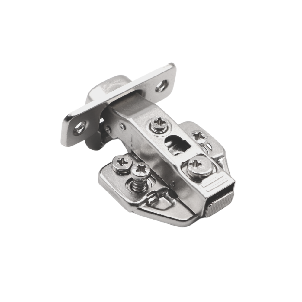 Bisagra de cierre suave en 3D, placa de montaje H0 con tornillos EURO, puertas con solapamiento (4) – Furnica