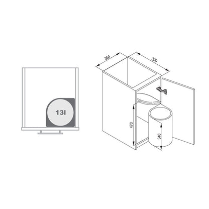Cubo de basura AUTOMAT 270 para mueble de 450 mm
