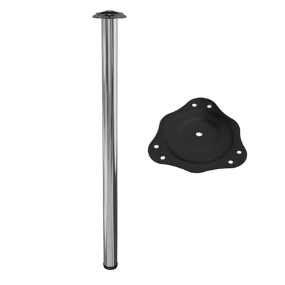 Pata de mueble ajustable de 1100 mm - Placa de montaje de acero - Cromo – Furnica