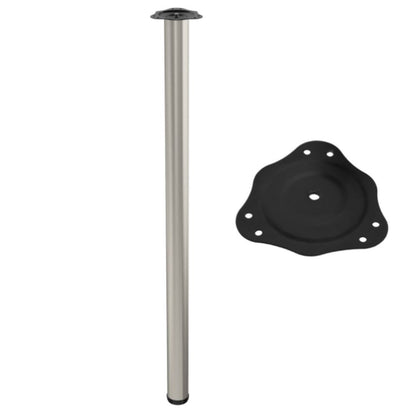 Pata de mueble ajustable de 1100 mm - Placa de montaje de acero - Satinado – Furnica