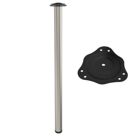 Pata de mueble ajustable de 1100 mm - Placa de montaje de acero - Satinado – Furnica