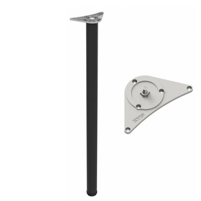 Pata de mueble ajustable de 1100 mm - Placa de montaje de ZnAl - Negro – Furnica