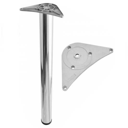 Pata de mueble ajustable de 710mm - Placa de montaje de ZnAl - Cromo – Furnica
