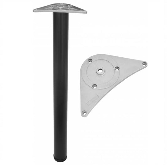 Pata de mueble ajustable de 820mm - Placa de montaje de ZnAl - Negro – Furnica