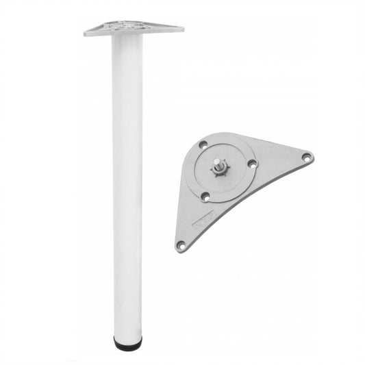 Pata de mueble ajustable de 820 mm - Placa de montaje de ZnAl - Blanco – Furnica