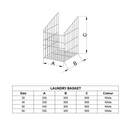Cesta de lavandería plegable de 40 cm - Blanco (2) – Furnica
