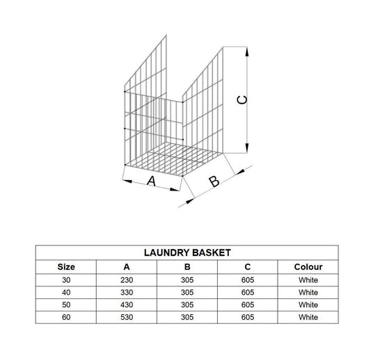 Cesta de lavandería plegable de 40 cm - Blanco (2) – Furnica