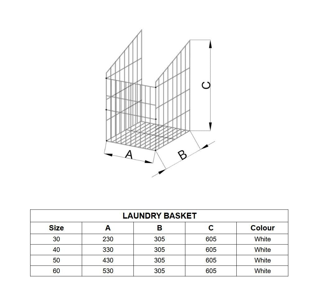 Cesta de lavandería plegable de 40 cm - Blanco