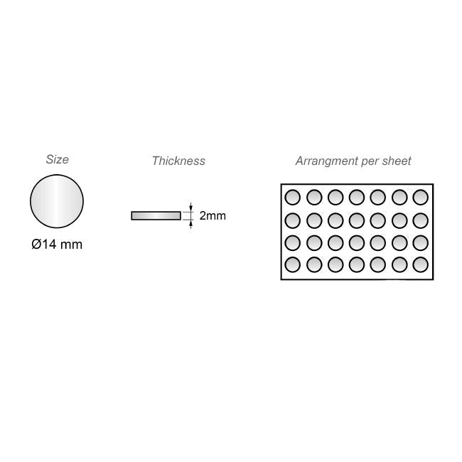 Tope de puerta de armario - autoadhesivo - 8x22mm - Blanco - 30 piezas
