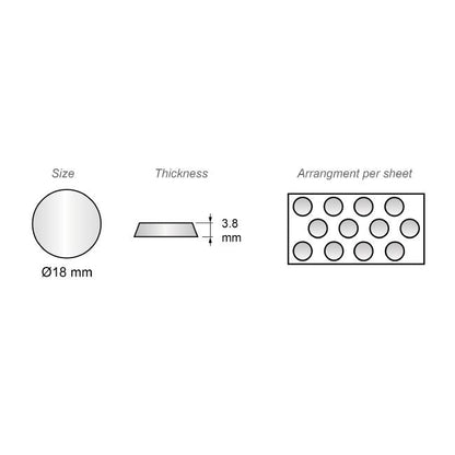 Tope de puerta de armario - autoadhesivo - 8x22mm - Blanco - 30 piezas (5) – Furnica