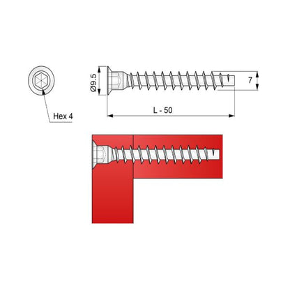Confirmat Tornillos - 7.0x50mm (1000 piezas) (3) – Furnica