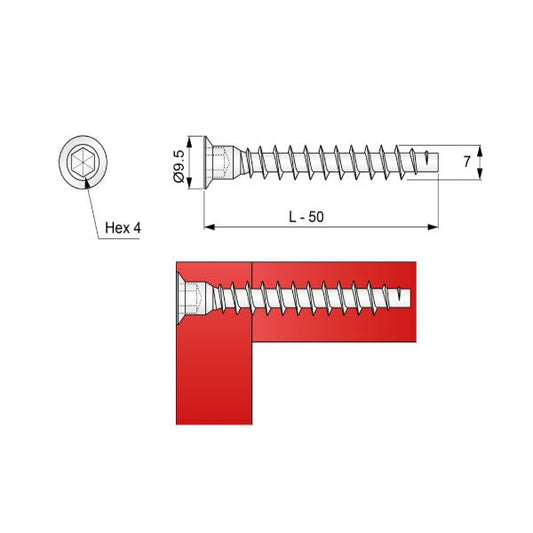 Confirmat Tornillos - 7.0x50mm (100 piezas) (2) – Furnica