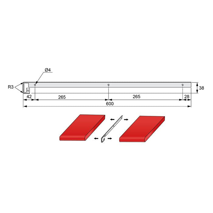 Tira de conexión para encimera de 38 mm R-3 (4) – Furnica