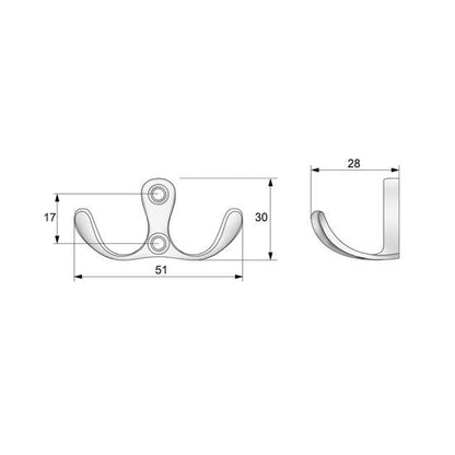 Percha doble para ropa - Negro WP01