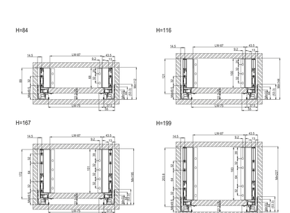 Sistema de cajón Slim Box 40 kg - cierre suave - 18 mm