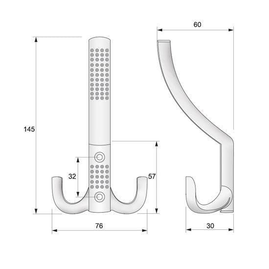 Percha triple para batas - Aluminio WP05