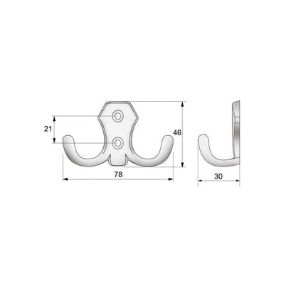 Doble gancho para toallas - Cromo WP02 (2) – Furnica