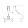 Percha triple para batas - Cromo WP03