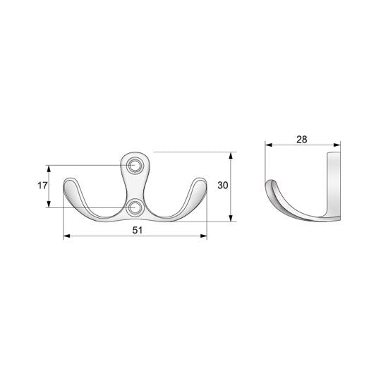 Doble gancho para toallas - Satinado WP01