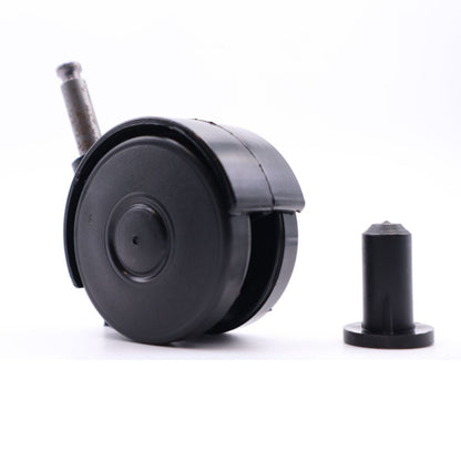 Rueda giratoria de plástico para muebles con pasador de montaje de 8 mm y funda - Ø55 mm – Furnica