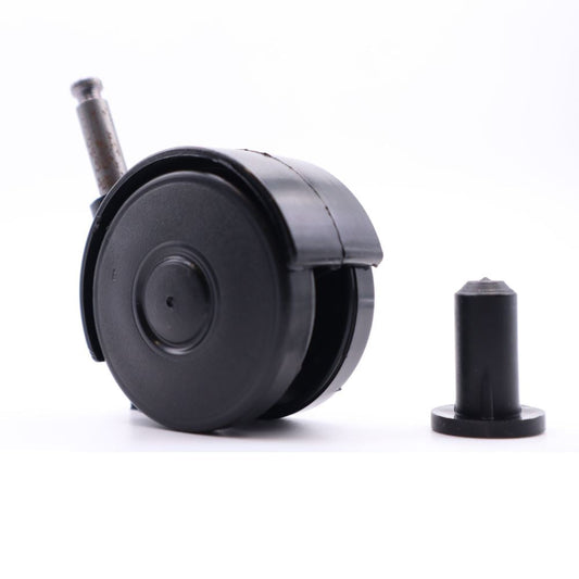 Rueda giratoria de plástico para muebles con pasador de montaje de 8 mm y funda - Ø55 mm – Furnica