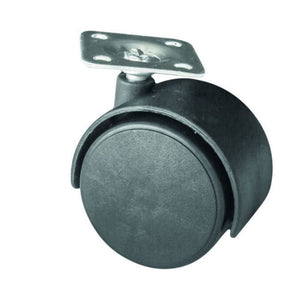 Rueda giratoria de plástico para muebles con placa de montaje Ø50mm