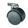 Rueda giratoria de plástico para muebles con placa de montaje Ø50mm