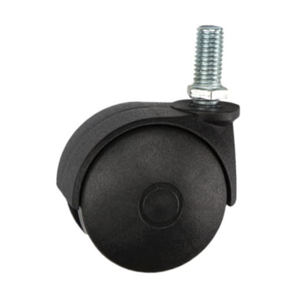 Rueda giratoria de plástico para muebles con rosca de 10 mm - Ø60 mm – Furnica
