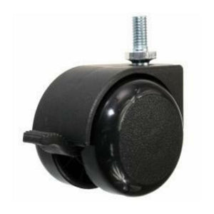 Rueda giratoria de plástico para muebles con rosca y freno Ø50mm